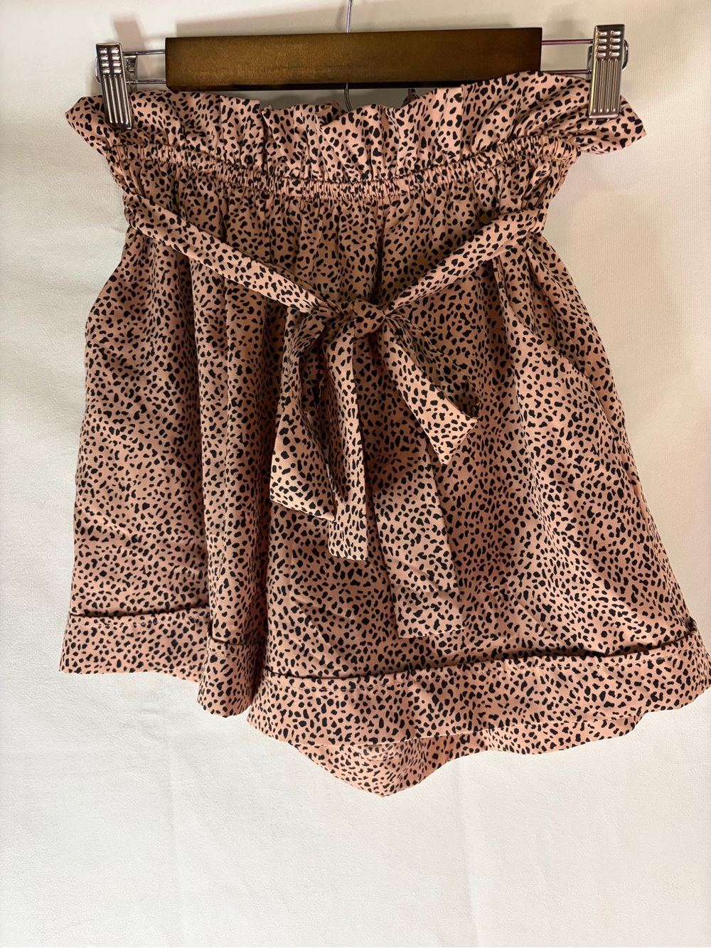 Ruched Paperbag Waist Animal-Print Shorts